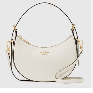 New Kate Spade Nova Crescent Shoulder Bag Saffiano Leather Meringue